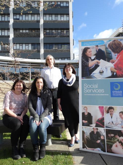 Students (from left) Lee-anne Smith, Kylie Barker, Kim Kuskis and lecturer Lisa Muir Absent:...