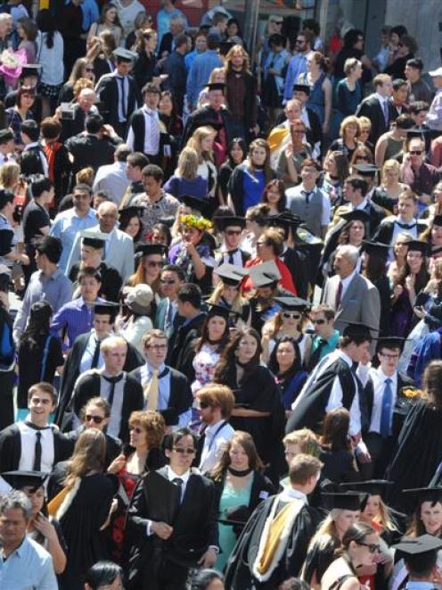 Students from the University of Otago on graduation day. Photo by Craig Baxter.