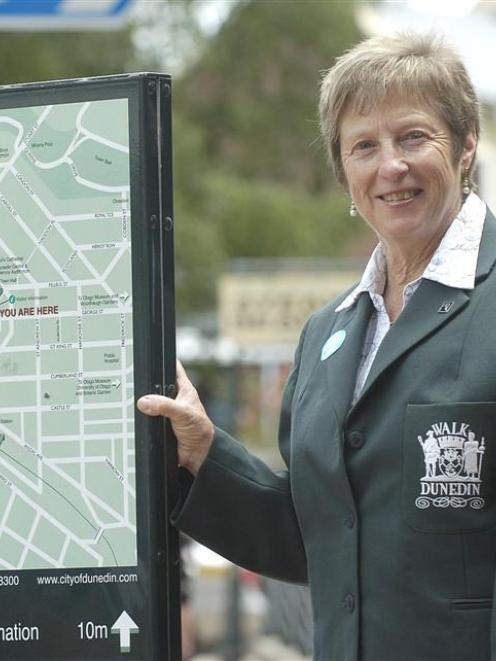 Susan Hutt is one of the newly trained volunteer guides conducting Walk Dunedin tours. Photo by...