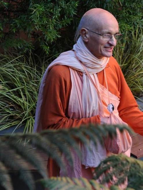 Swami Janananda Goswami in Dunedin yesterday. Photo by Craig Baxter