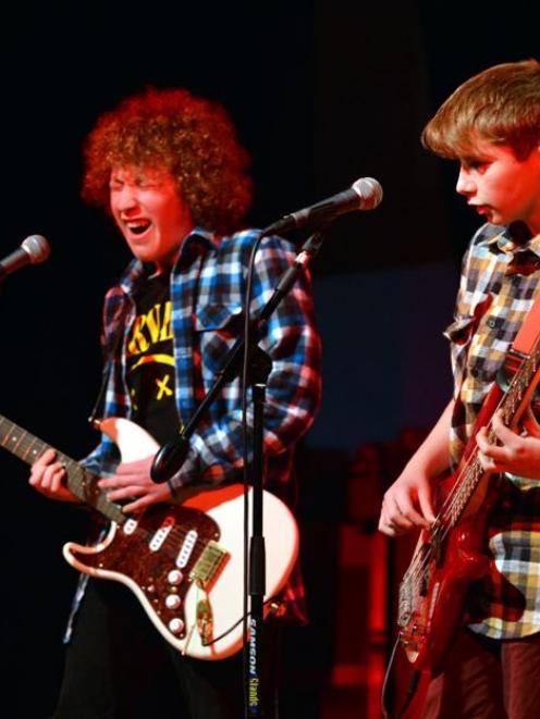 Taieri College band the Freakz singer and bass player Matthew Reid (right) and guitarist Karl...