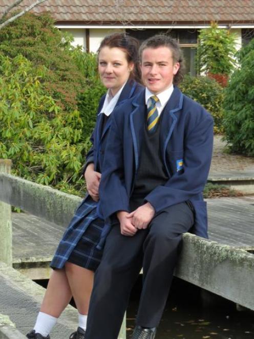Taieri College pupils  Caitlin Barclay (16) and Jayden Crawley (16), both of Mosgiel, gain...
