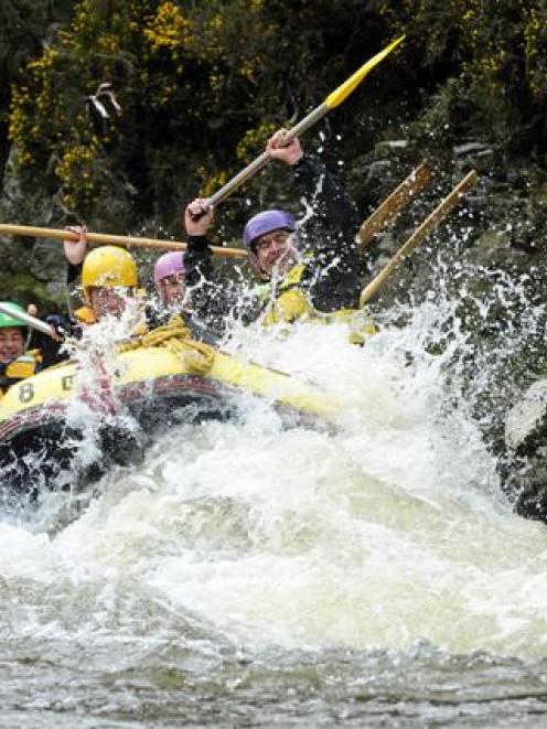 Taieri College pupils  encounter hazards on a Wild Earth Adventures rafting trip on the Taieri...