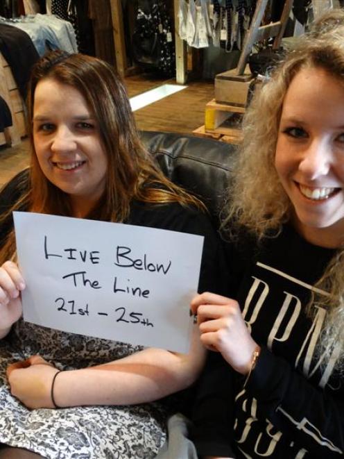 Tamara Brunton (left) and Whitney Martin are all set to live  below the poverty line for five...