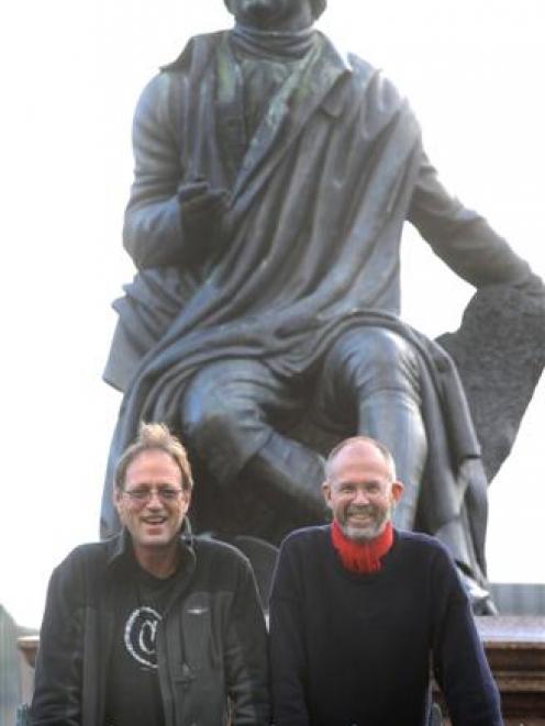 Te Ara Encyclopedia of New Zealand website editor Jock Phillips (left) and author Malcolm...