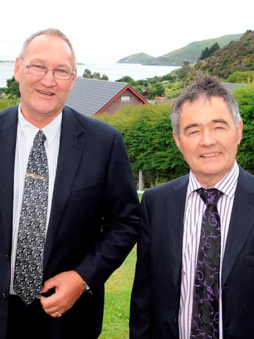 Te Runanga o Ngai Tahu kaiwhakahaere Mark Solomon (left) and Dunedin Mayor Dave Cull, at an...