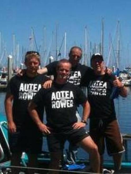 Team Pacific Rowers (l-r) Sam Collins, James Wight, Fraser Hart and Colin Parker. Photo: Facebook