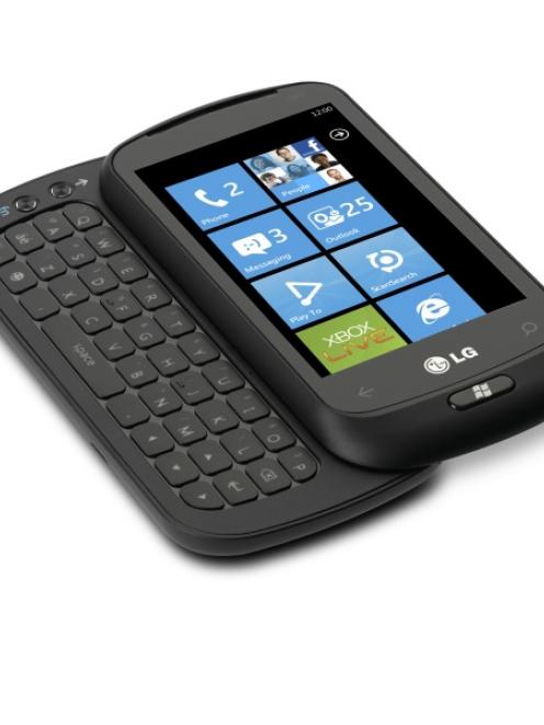Telecom will have the WP7 LG Optimus on sale next month. Photo supplied.