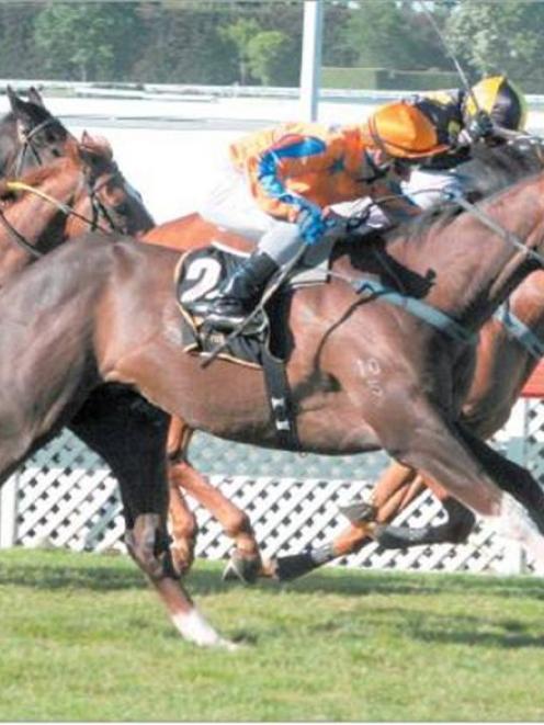 Tell a Tale wins the New Zealand Two Thousand Guineas (1600m) at Riccarton Park Racecourse on...