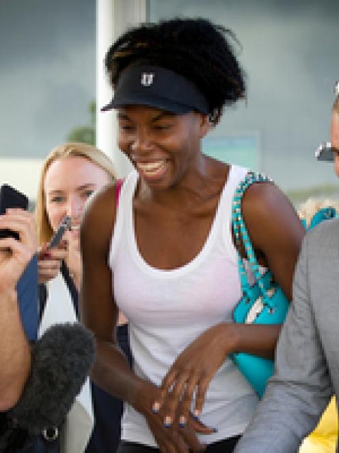 Tennis player Venus Williams arrives in Auckland for the ASB Classic. Photo / Sarah Ivey