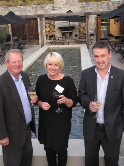 Terry Stevens (left) with chief executive Kaye Parker and Community Trust of Southland chief...