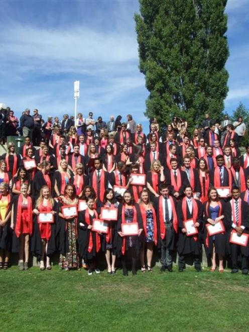 The 94 Queenstown Resort College students who graduated on Friday afternoon come together as a...