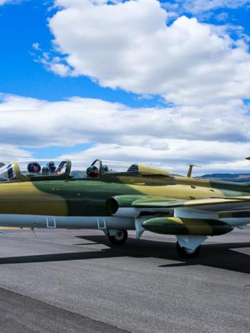 The Aero L-29 jet, now based at Wanaka Airport, which will feature in a high-speed jet race  at...