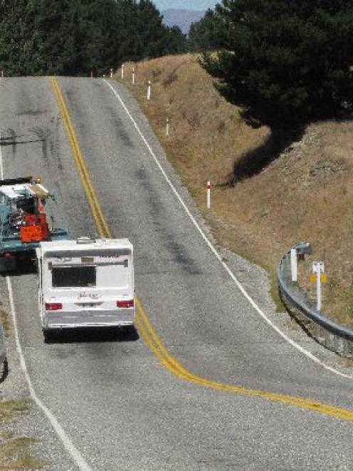The Albert Burn Bridge on SH6, the site of yesterday's  three-truck  accident believed to have...