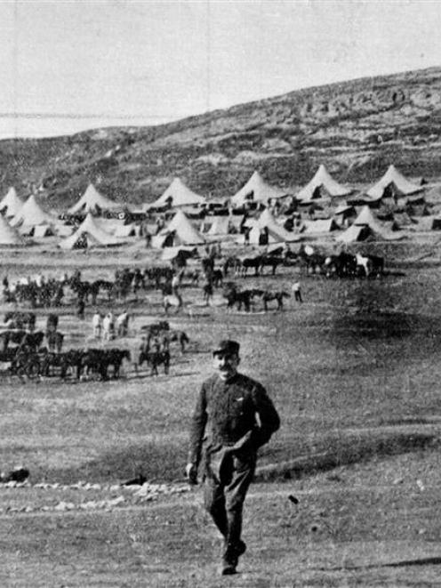 The Allied forces in the Balkans: a typical camp on the outskirts of Salonika. — Otago Witness, 9...