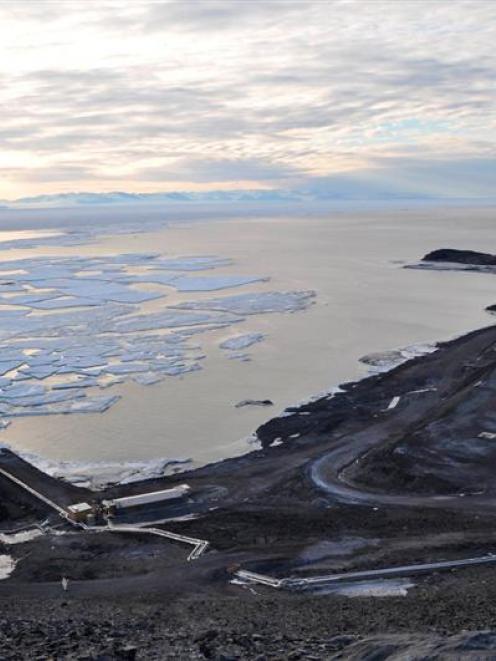 The almost ice-free waters at McMurdo Station, near Scott Base