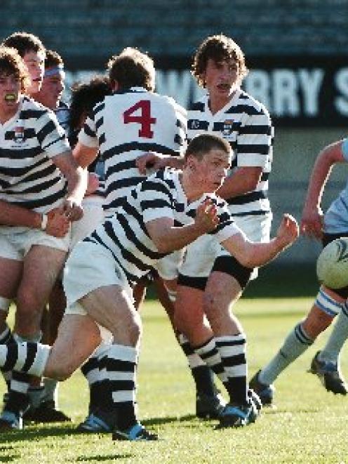 The annual interschool rugby game between Otago Boys High School and Kings High school, played at...