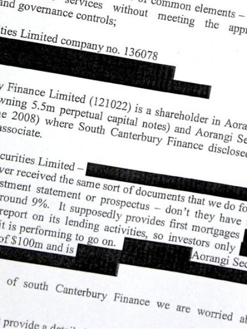 The anonymous letter to the Securities Commission in February which was the catalyst to...
