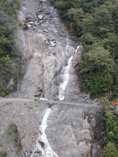 The area of the slip at Diana Falls. Photo by Lucy Ibbotson.