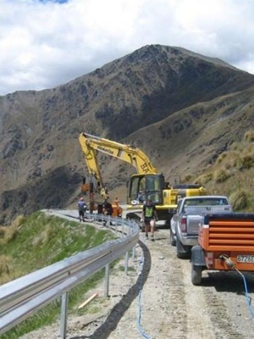 The barriers being put in place last month. Photo from NZSki.