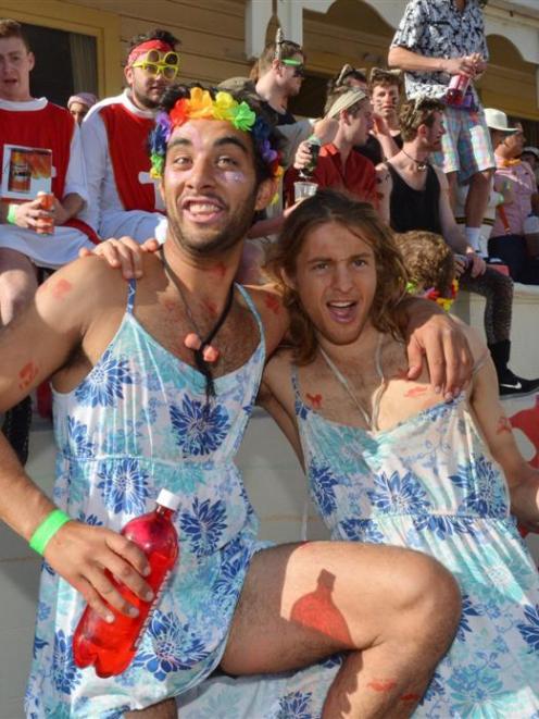 The Blokettes, equipped with green wrist bands, were among those who made it into the Hyde St keg...