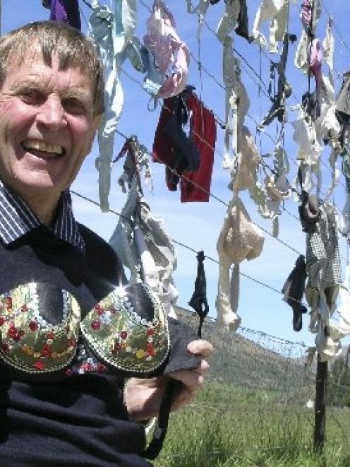 The "bra fence" established at Cardrona by businessman John Lee was popular with tourists until...