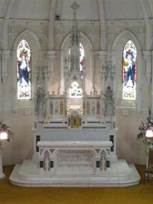 The Chapel of Our Lady of the Holy Rosary at Teschemakers with its  Italian marble altar.  Photo...