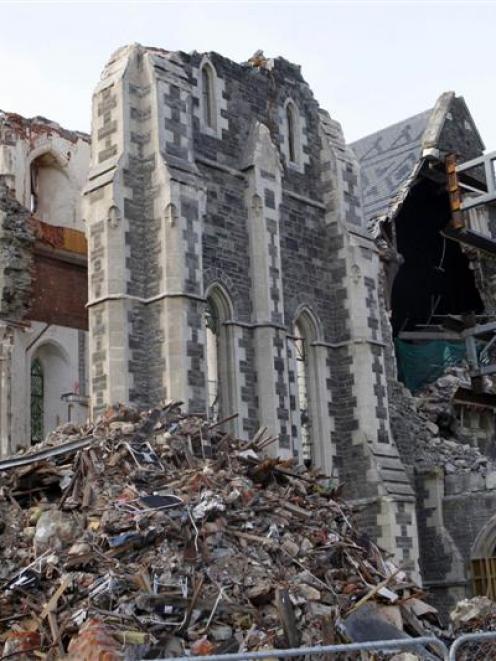 The Christchurch Cathedral, post-earthquakes. Photo by NZPA.