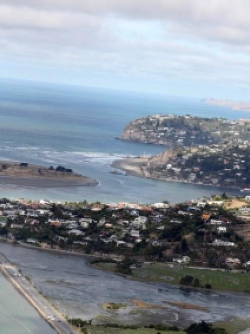 The Christchurch suburbs of Clifton Hills and Redcliff. Photo by NZPA.