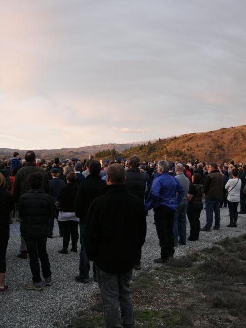 The Clyde dawn service was held at  Lookout Point  early on Saturday. PHOTO: JACQUI VAN DAM