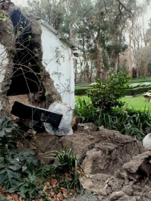 The cob walls of a Seddon house crumbled in Friday's 6.6-magnitude quake. Photo by Bejon Haswell.