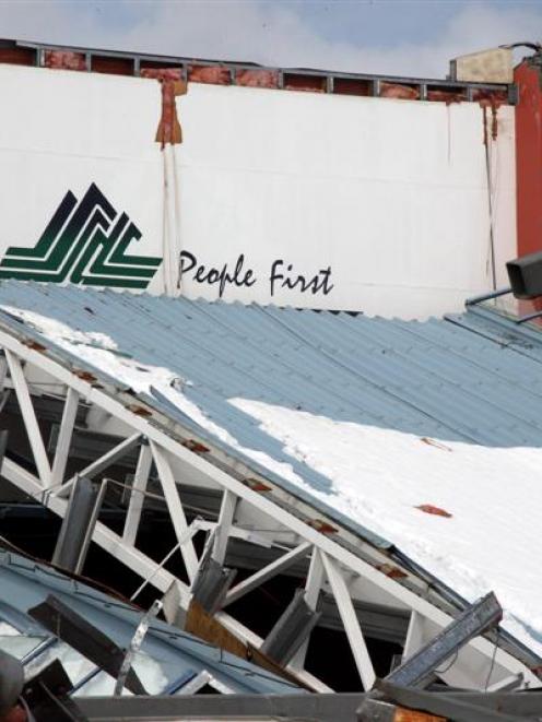 The collpased roof is shown in this September 20 file photo. Credit:NZPA / Dianne Manson