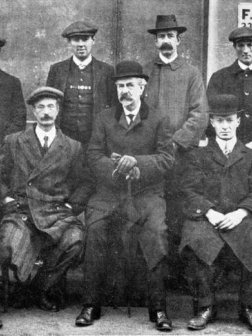 The committee of the Otago Fanciers' Society, bird and poultry enthusiasts, at the Otago Winter...