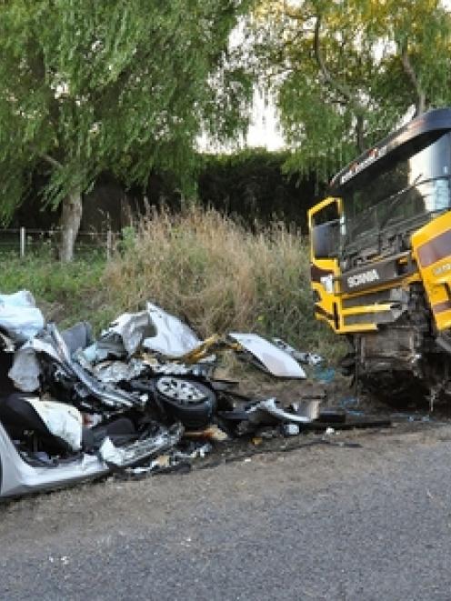 The crash scene: The family had come to New Zealand to help their daughter settle into her new...