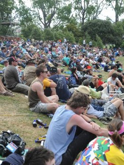 The crowd soaks up the atmosphere at the University Oval.