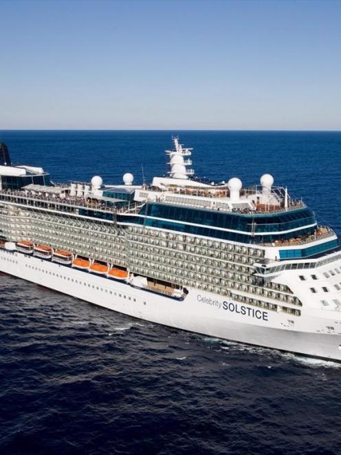 The cruise ship Celebrity Solstice became the longest vessel to visit Dunedin - measuring 317.19m...