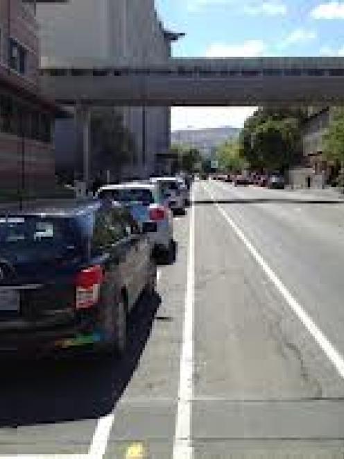 The cycle lane outside Dunedin Hospital where cyclist Dr Li Hong ''Chris'' He (34) was killed...