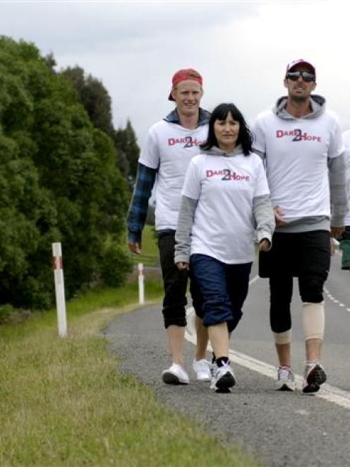 The Dare2Hope team of Luke Gosset (25), Aska (31) and Karl Taaffe (30), and Ash Sullivan (20) on...
