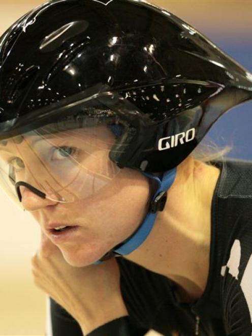 The disappointment at missing out on an individual pursuit medal shows on the face of Alison...