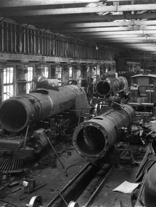 The erecting shop at Hillside in October 1925, with a variety of locomotives under construction....