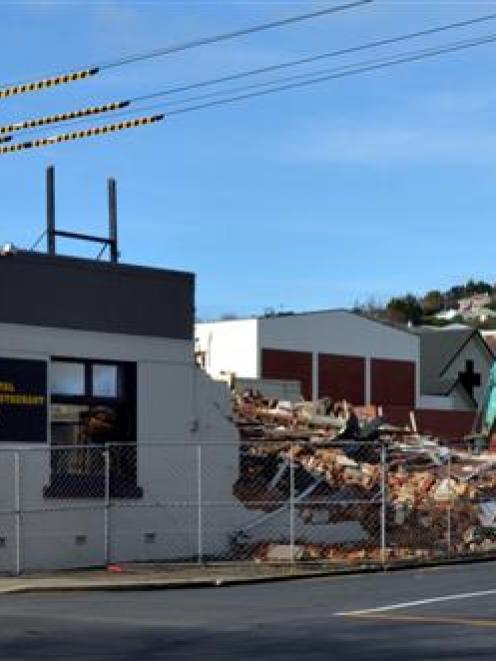 The former Royal Tavern building on Main South Rd, Green Island, is  demolished to make way for a...