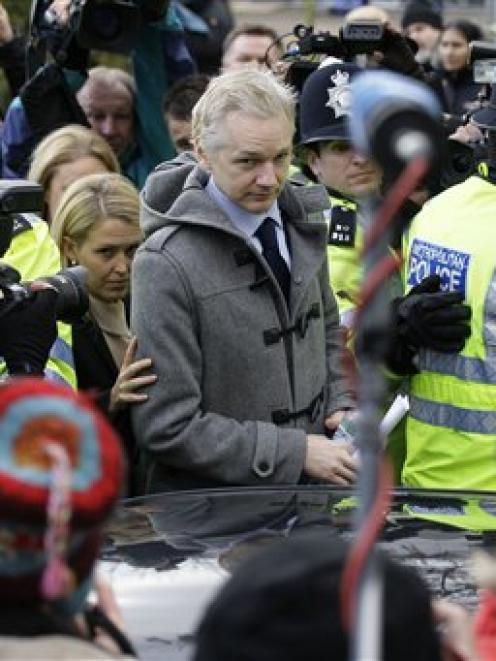 The founder of WikiLeaks Julian Assange after making a appearance at Belmarsh Magistrates' Court...