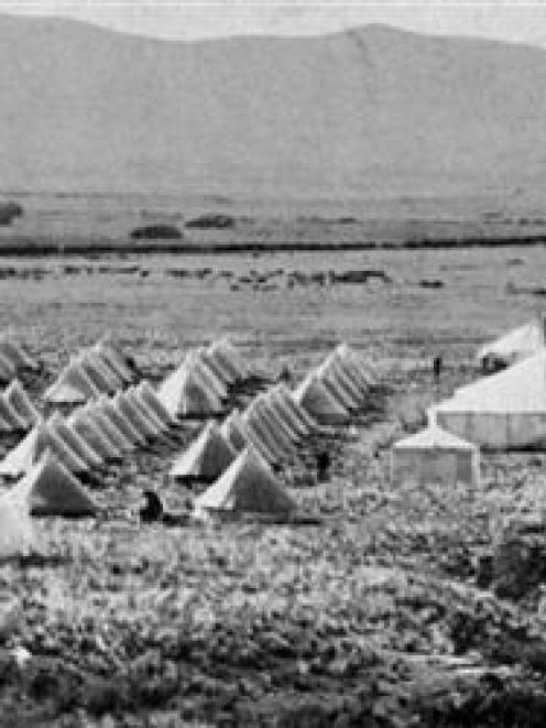 The Fourth Regiment's annual training camp at Sutton, about a mile from Gladbrook  homestead. -...
