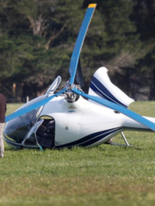 The Guimbal Cabri helicopter crashed in a paddock north of the Waimakariri River near...