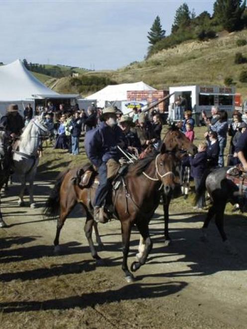 The horses arrive "from Dunedin". Photos by Jane Dawber.