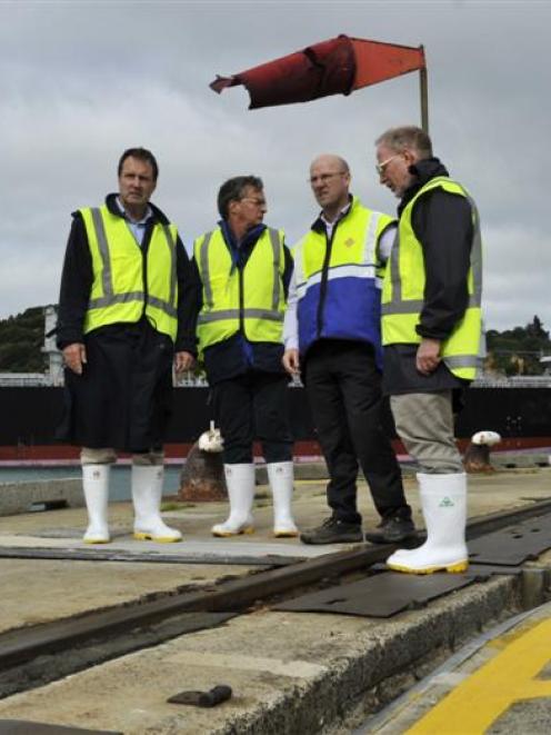 The independent panel (from left) John Lumsden, Hugh Leersnyder and Dr Mike Johnston (far right),...