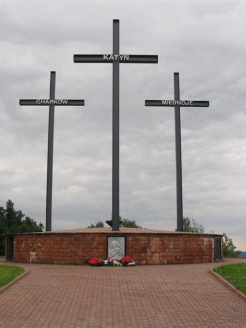 The Katyn-Kharkov-Mednoye memorial in Poland. The Katyn massacre, also known as the Katyn Forest...