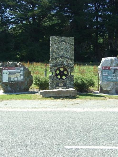 The Kelso flood monument marks the location of the former West Otago township. Photo by Helena de...