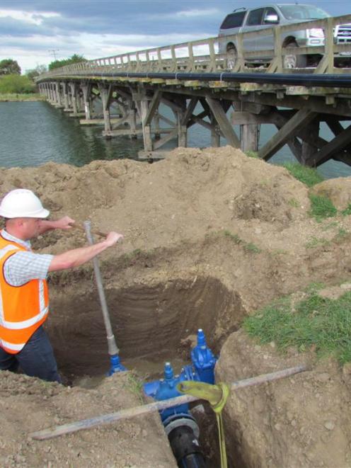 The last connection to Kakanui was completed yesterday and the water valve turned on by Waitaki...