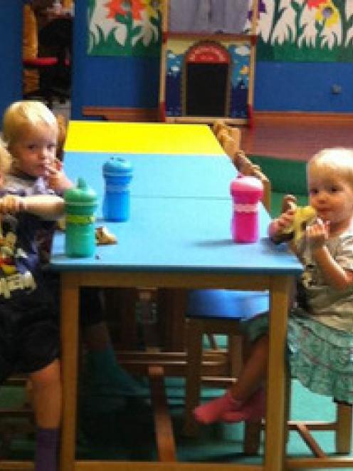 The last picture of the Weekes triplets shows Winkie (left), Jackson and Lillie at the daycare in...